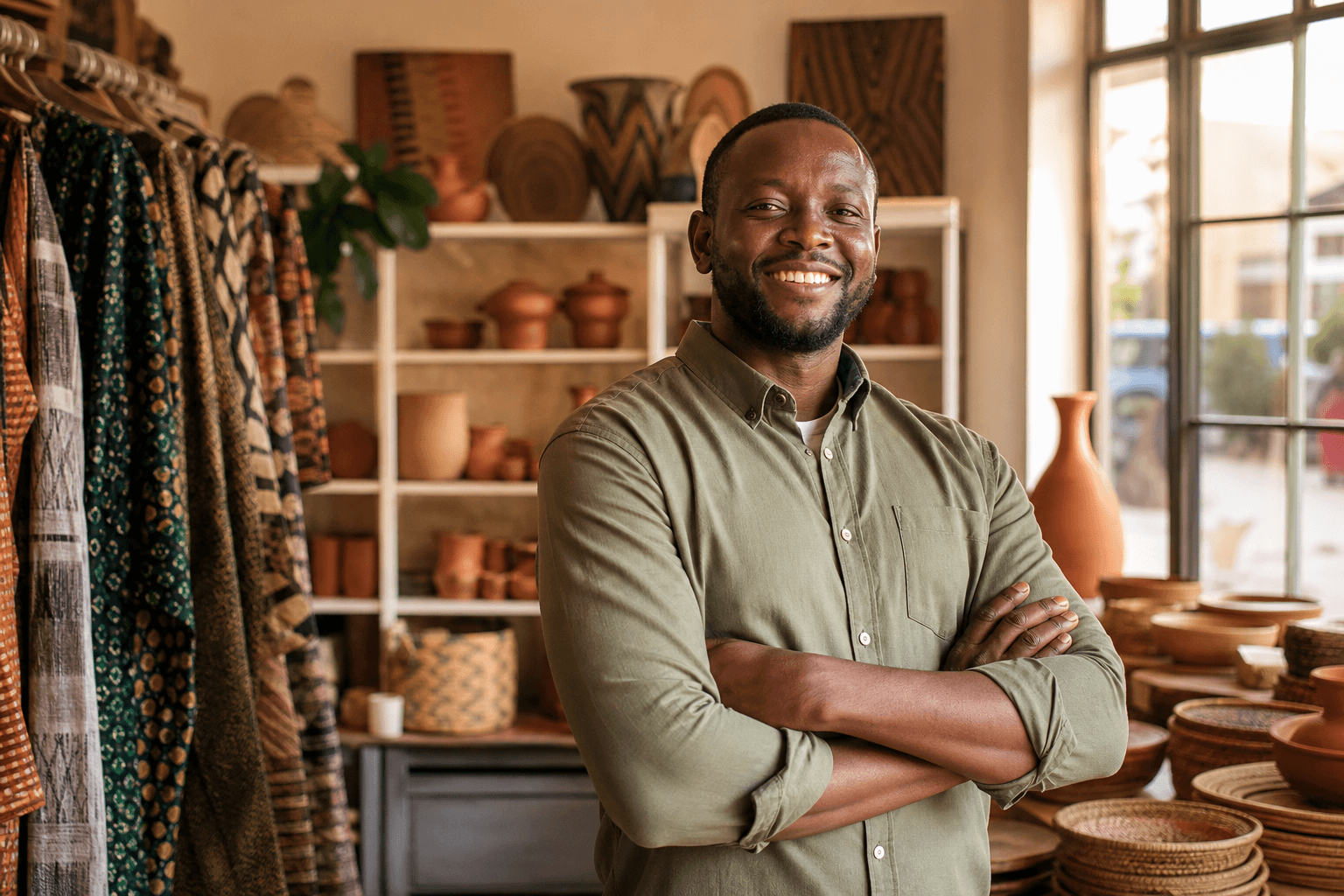 Kenyan business owner using tax&go
